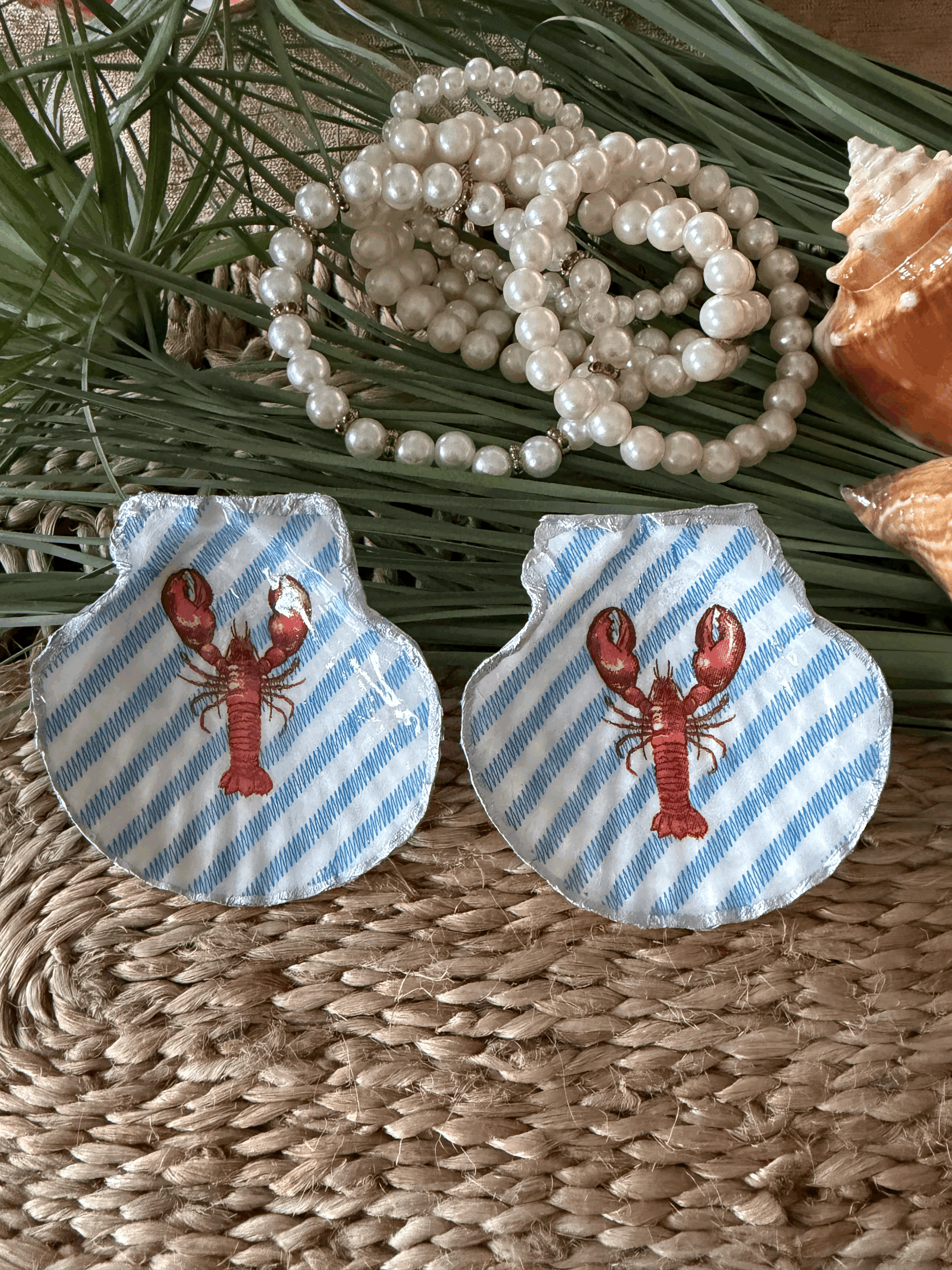 Blue & White Stripe Lobster Magnet