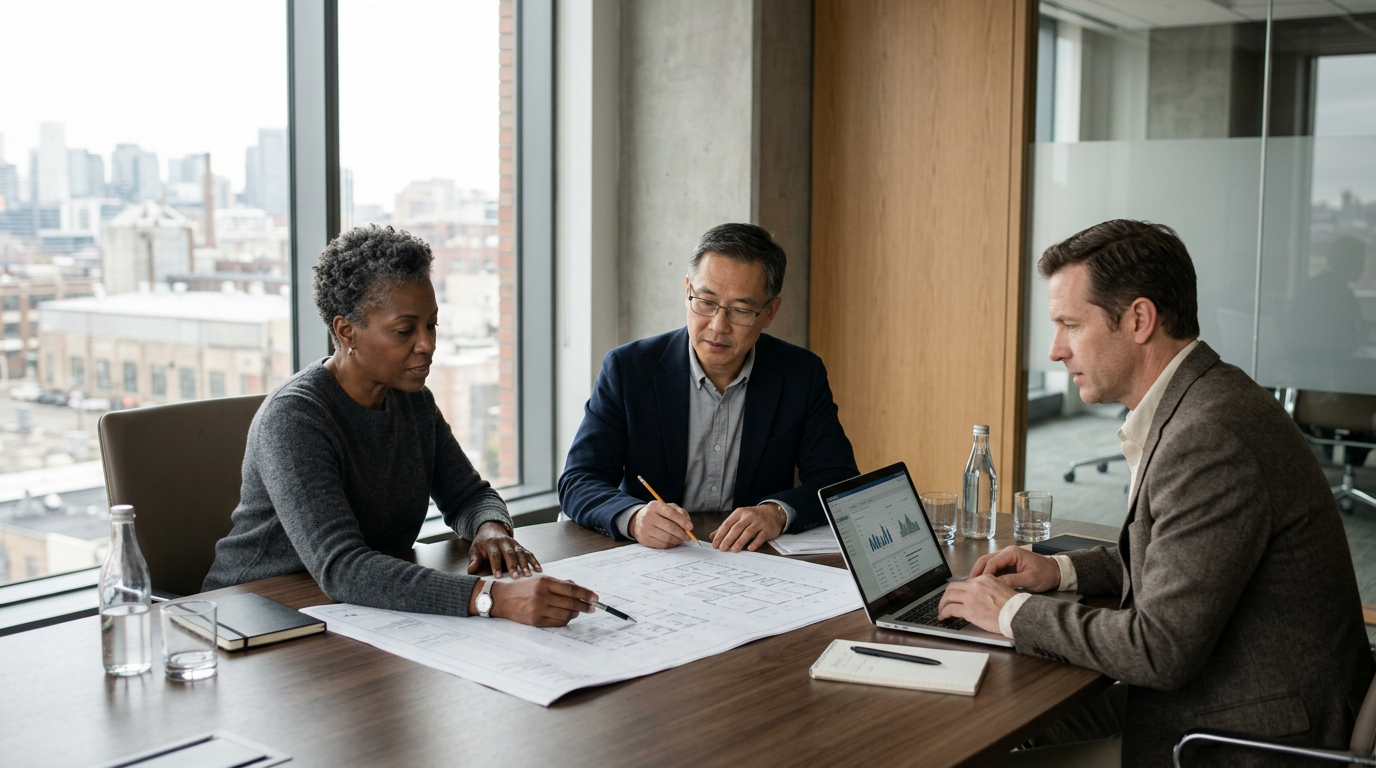 JG Management Group operators reviewing long-term business plans