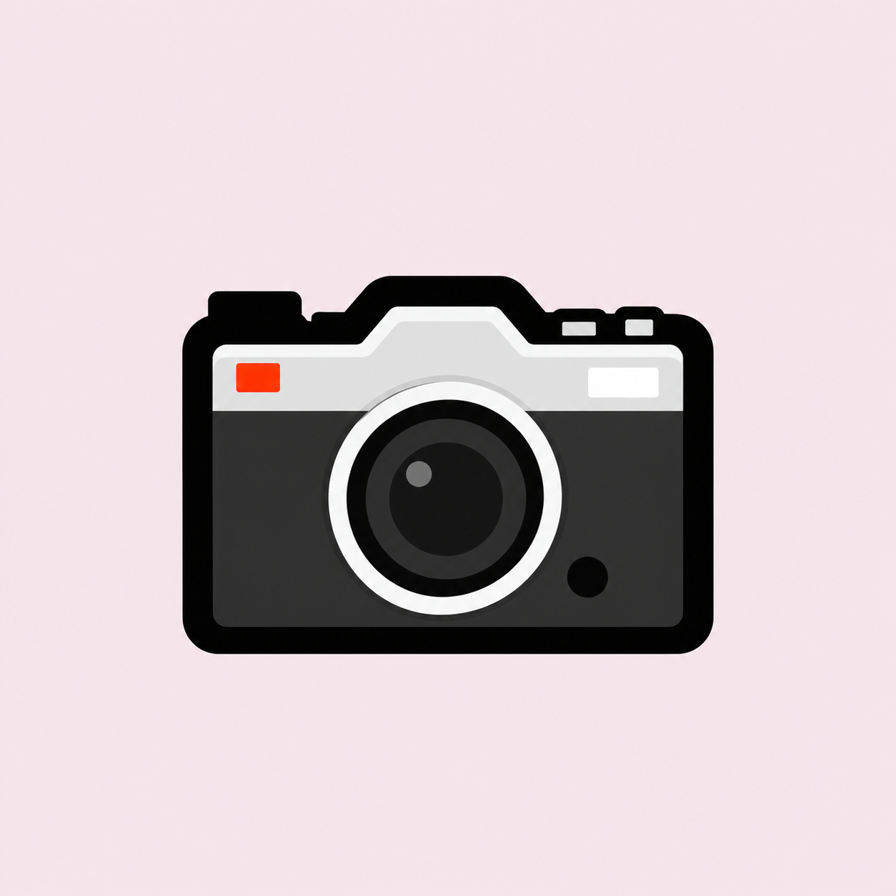 Illustration of a vintage camera with a pink background.