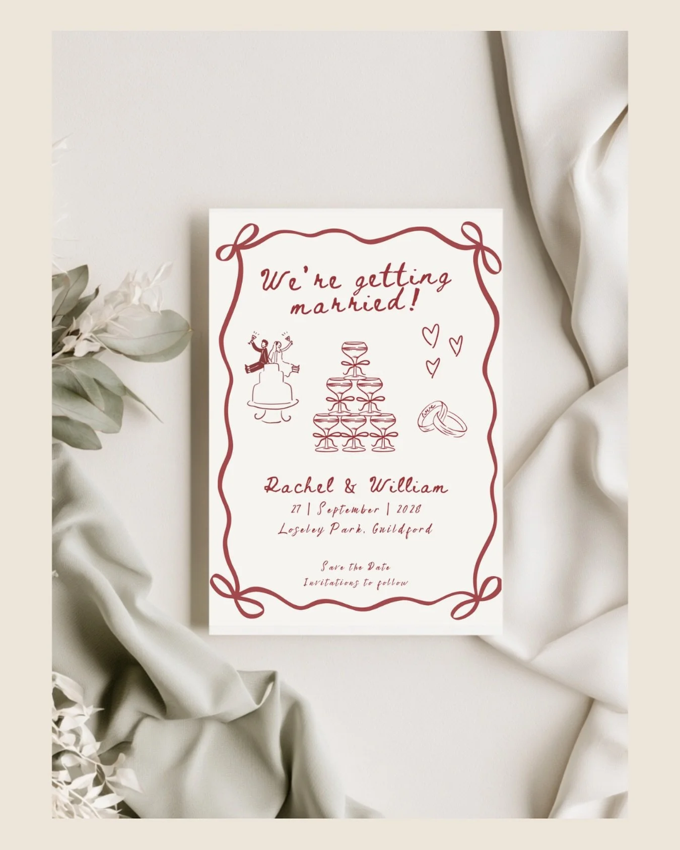 &ldquo;We&rsquo;re getting married!&rdquo; has never looked so good ✨ 

Meet Aurelia &mdash; playful illustrations, a whimsical ribbon border and just the right amount of charm for a who want their wedding stationery to look like them.

Explore the w
