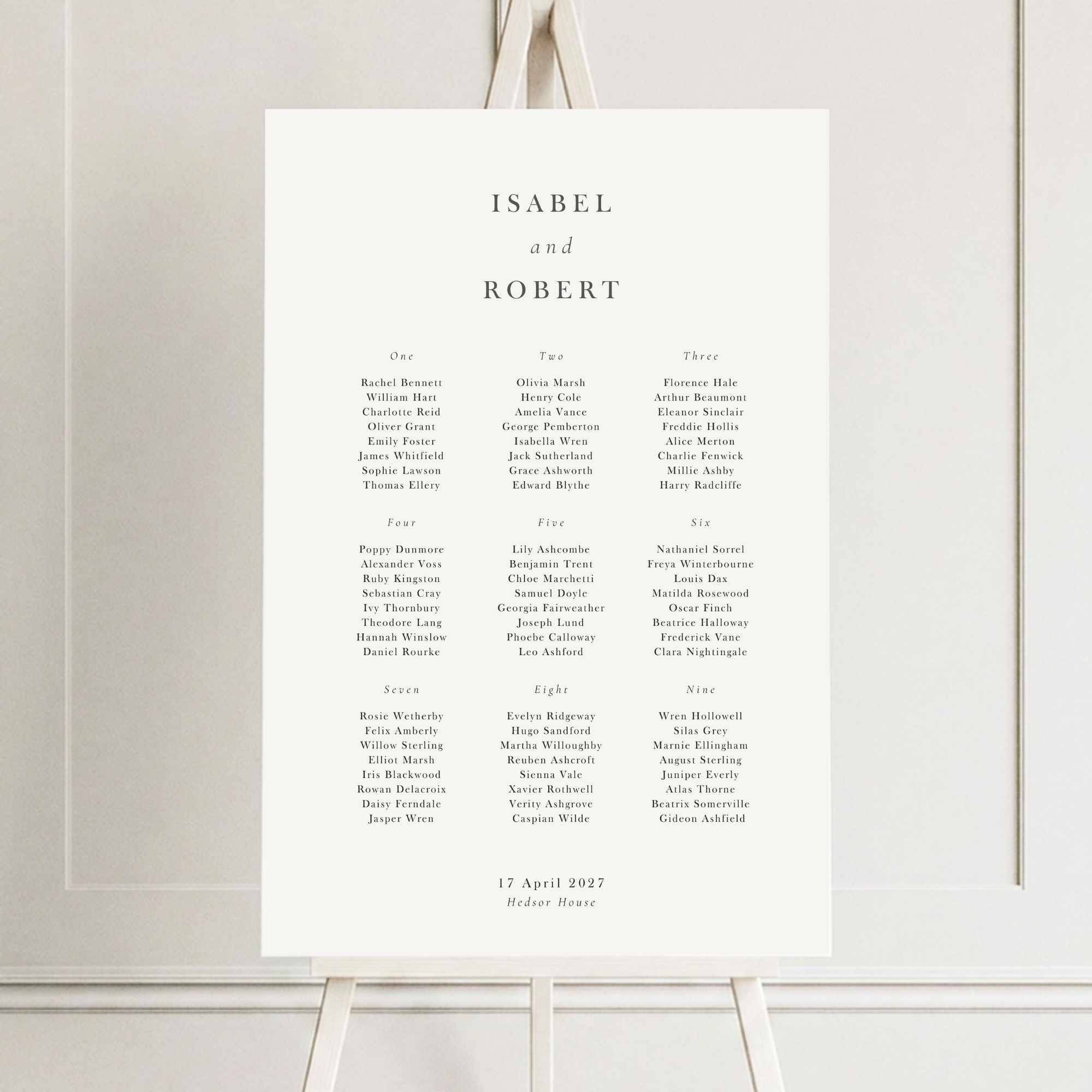 Willow - Seating Chart