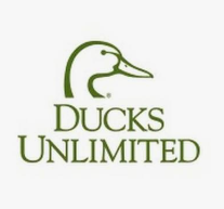 Logo for Ducks Unlimited featuring a stylized duck head and green text