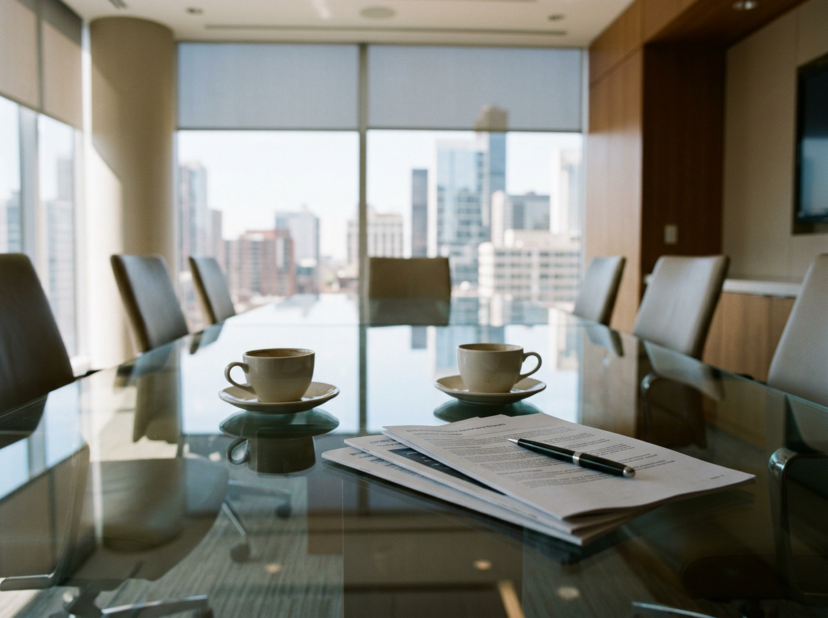 Business Management service by Hughes MBS — organized workspace with digital systems on screen