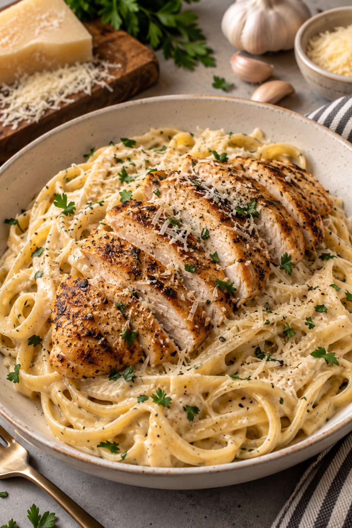 Creamy Garlic Parmesan Chicken Pasta