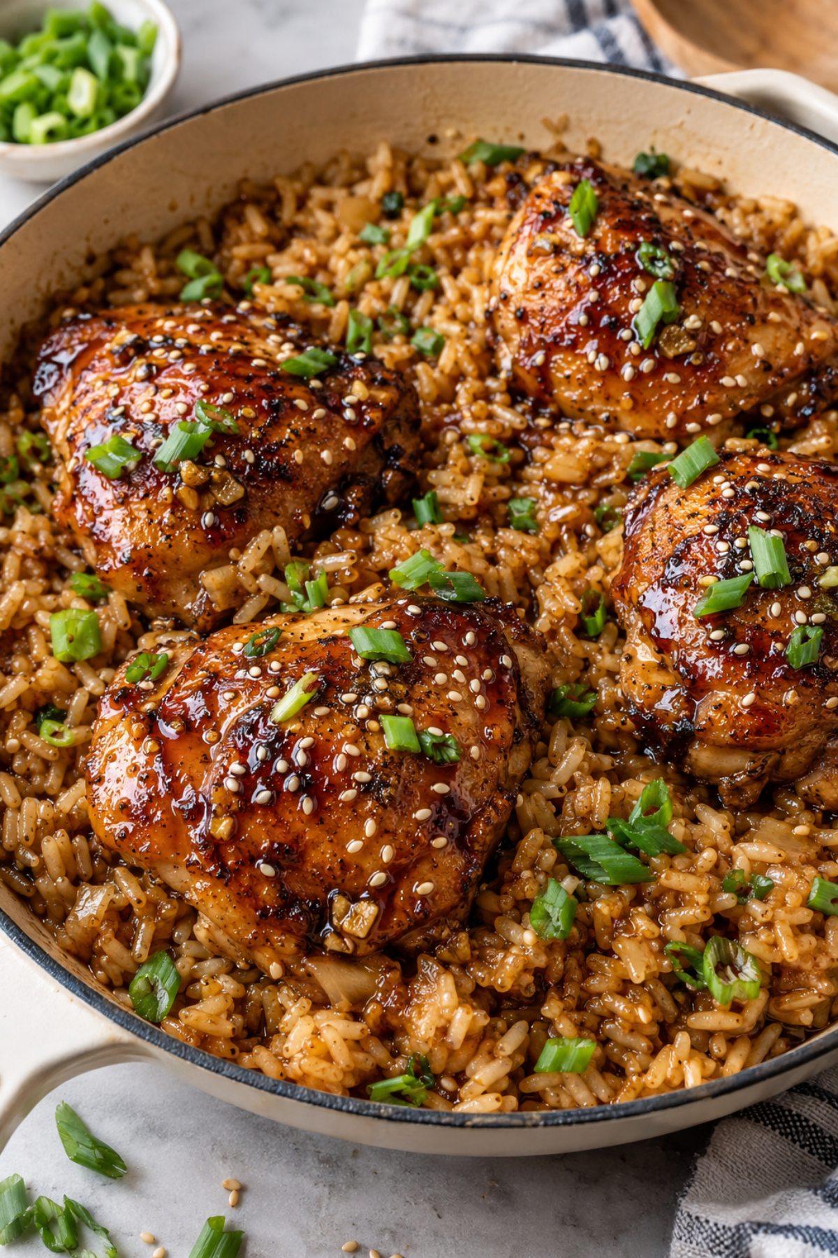 One Pan Honey Garlic Chicken and Rice