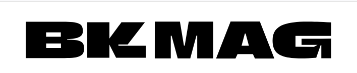 Black text on a white background that reads 'BK MAG' in bold, stylized font.