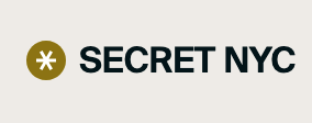 Secret NYC logo with a green asterisk symbol.