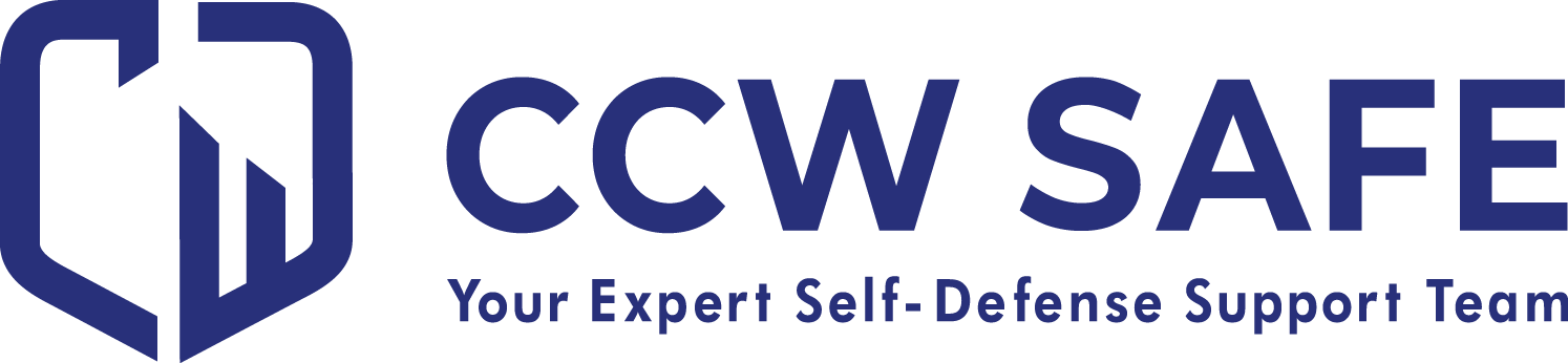 Logo for CCW SAFE with shield emblem and tagline 'Your Expert Self-Defense Support Team'