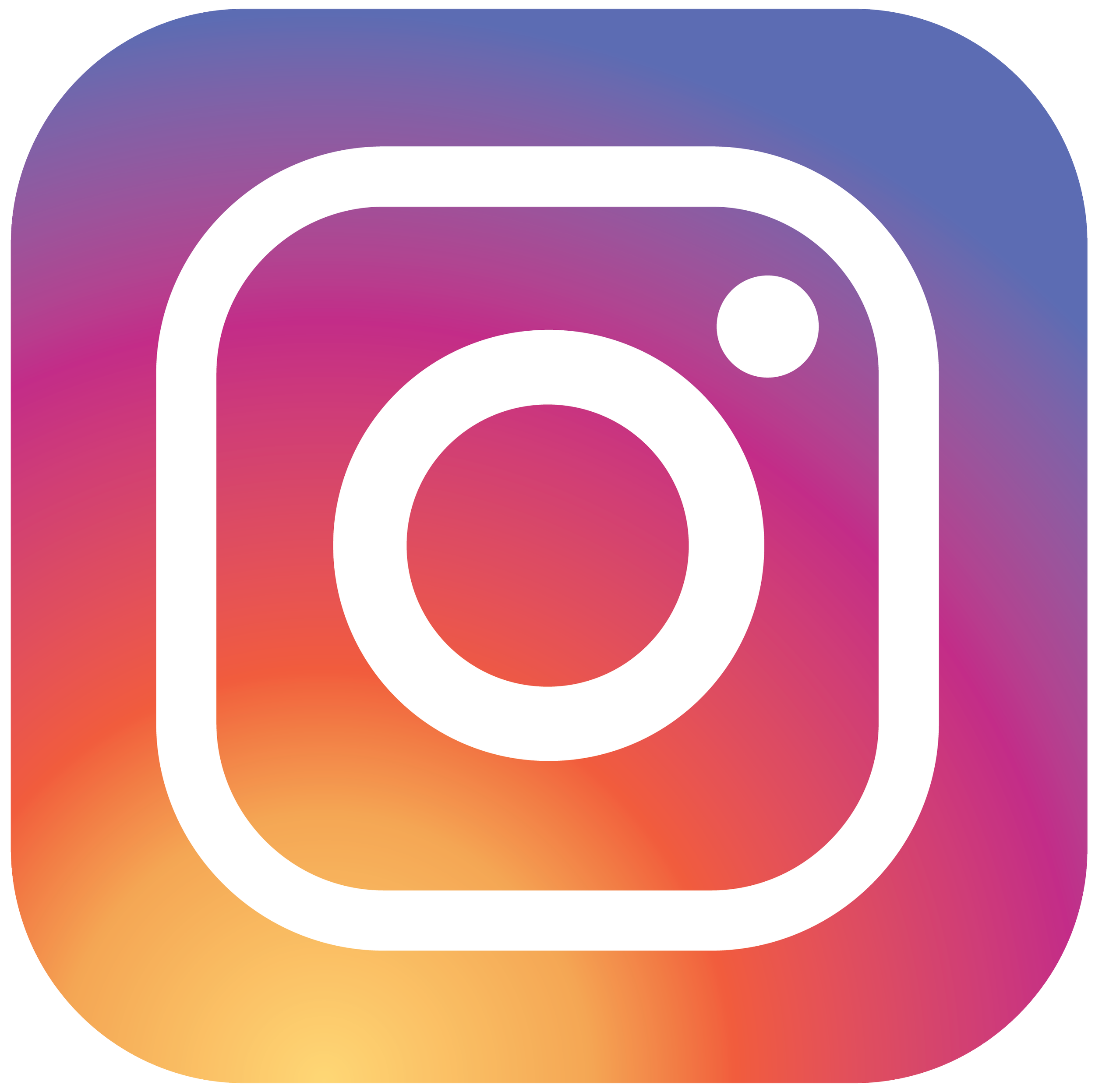 Instagram logo with a gradient background from purple to orange.