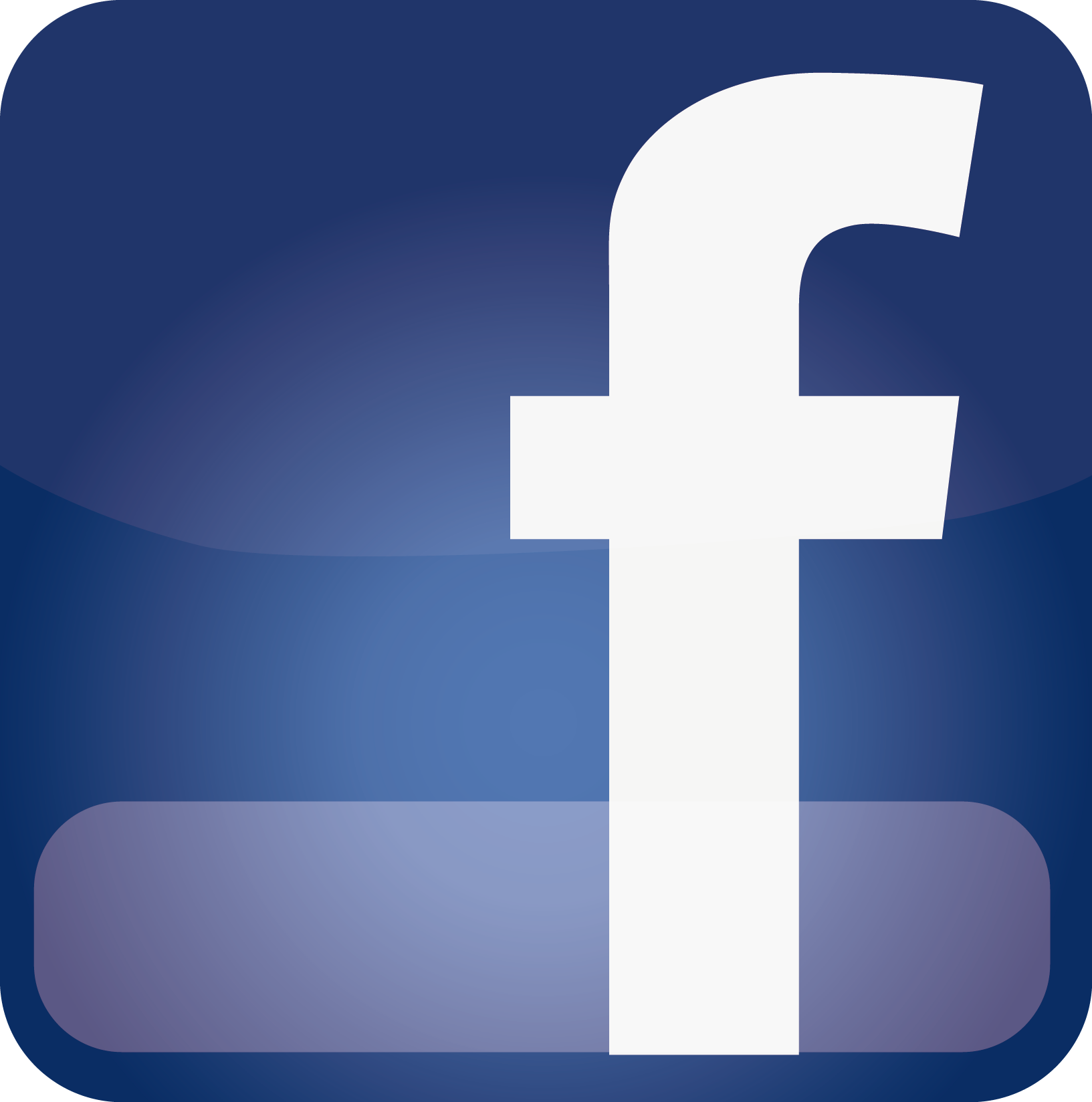 Facebook logo on a dark blue background.