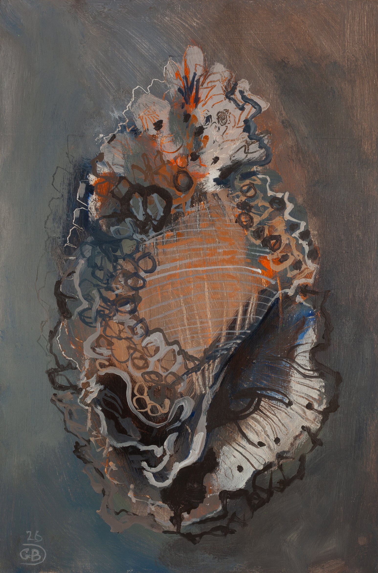 Seashell with barnacles and serpulid tubeworm casings
