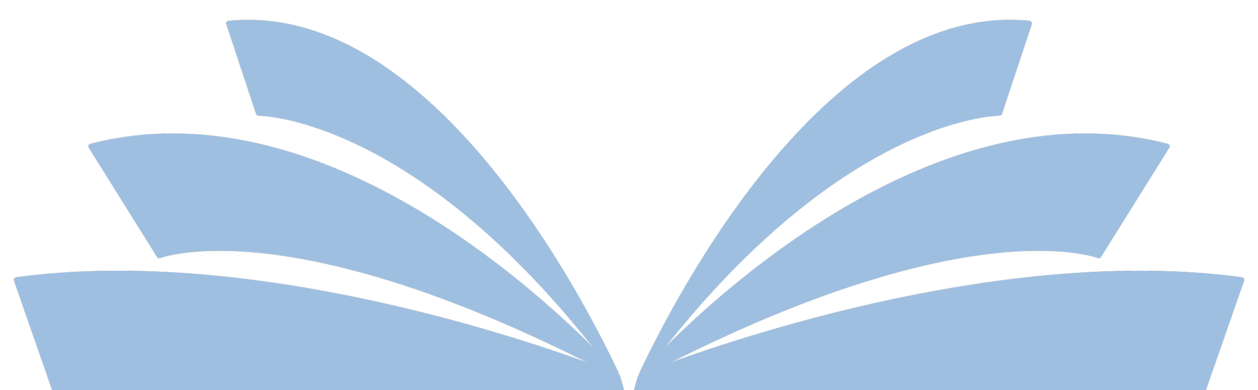 A stylized graphic design of an open book arranged symmetrically on a black background.