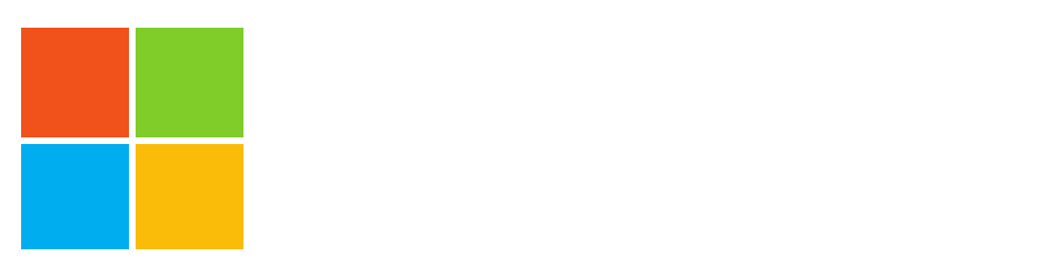 Microsoft logo with four colored squares and the word 'Microsoft' in white text.