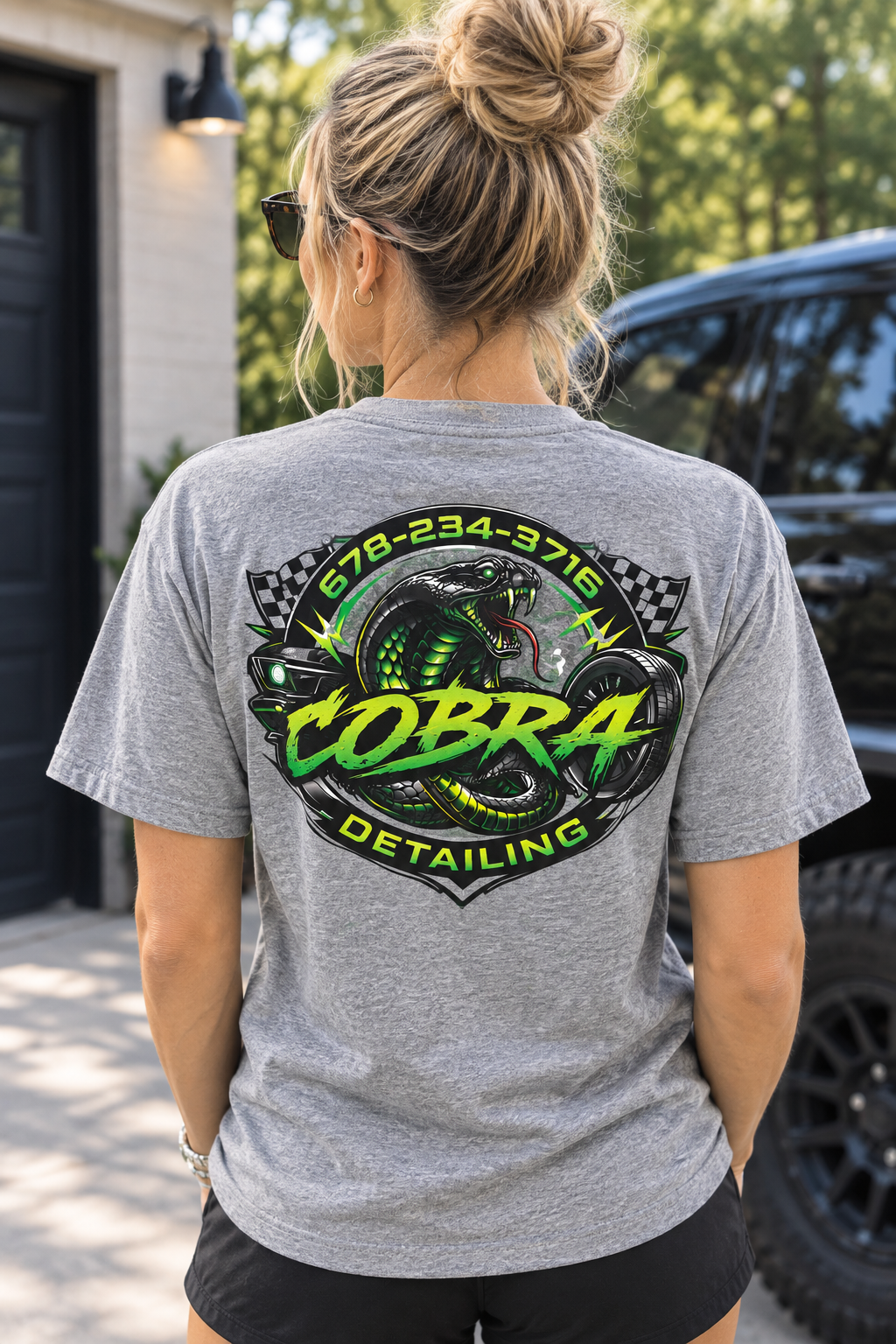 Cobra Short Sleeve T-Shirt - Green Racing Design