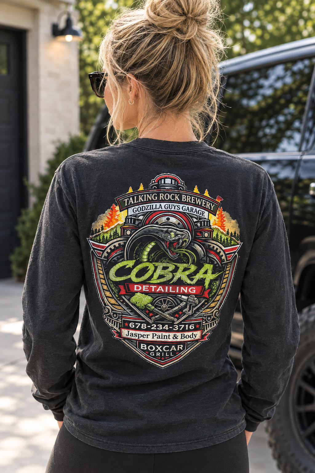 Cobra Long Sleeve Black T-Shirt - Sponsor Design