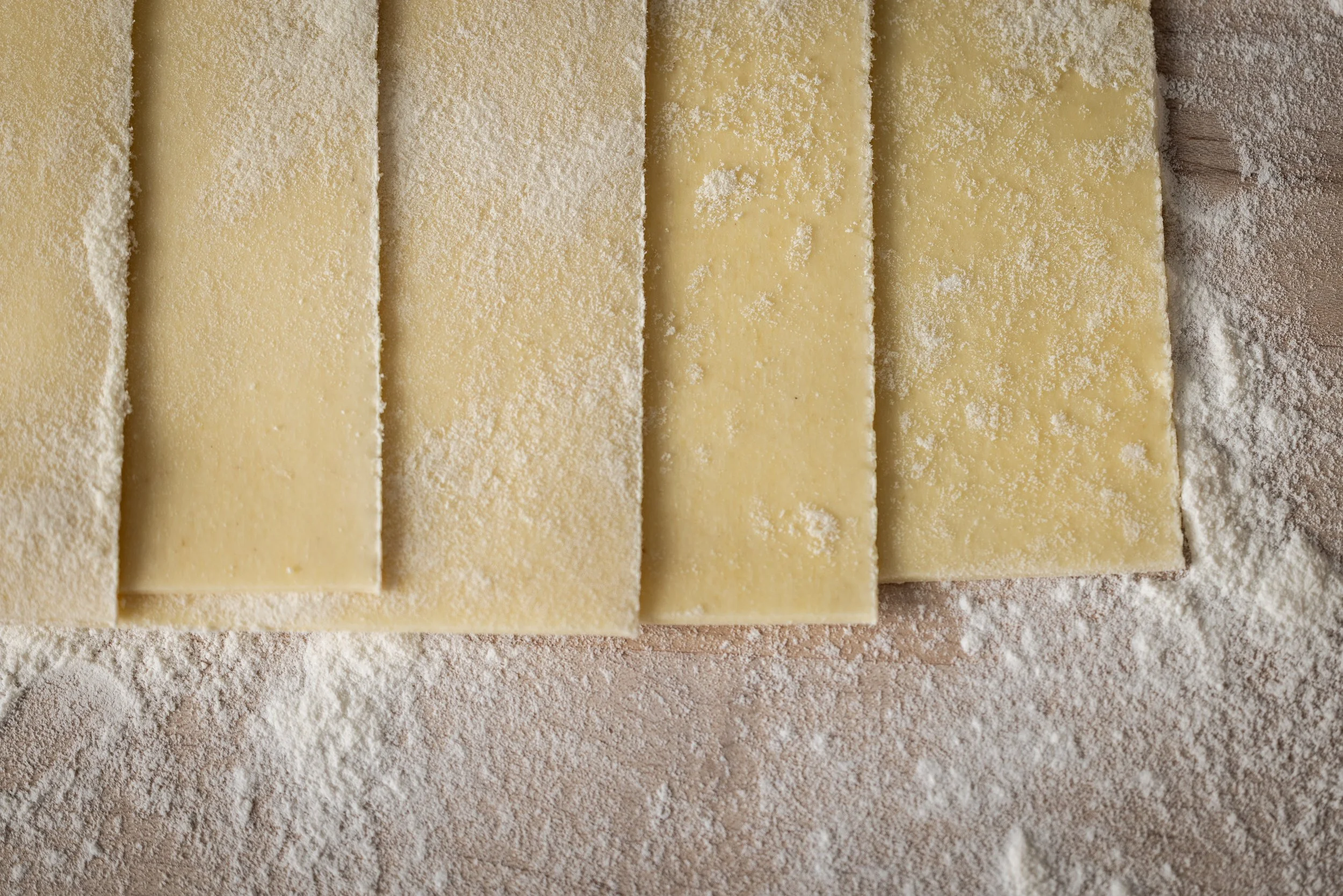 Handmade pasta sheets.