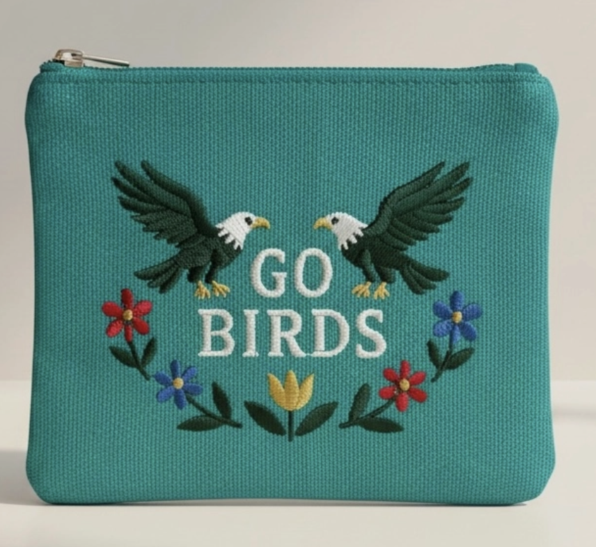 The Go Birds Embroidered Coin Purse