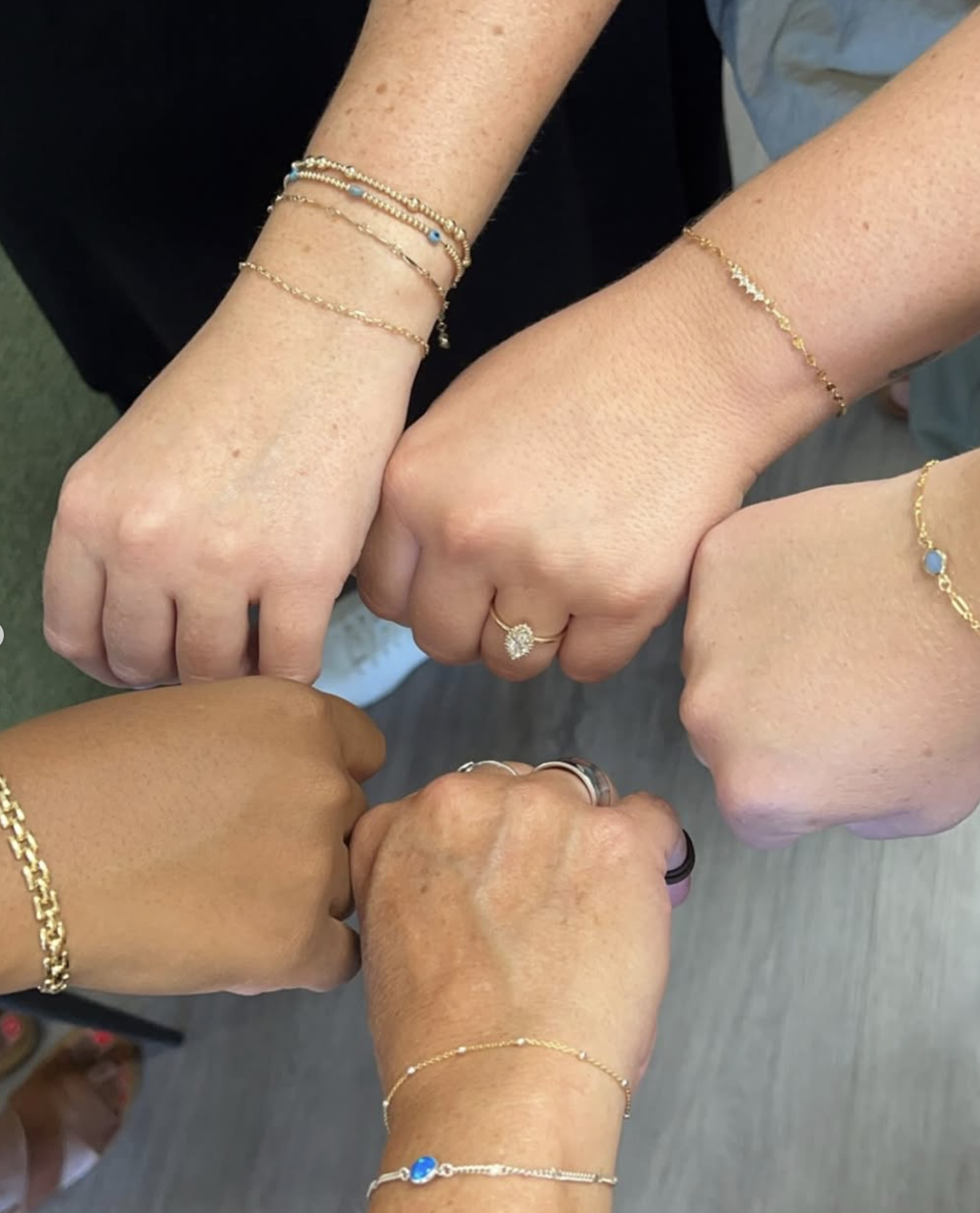 Permanent jewelry by Braze Permanent Jewelry in Broomall, PA, offering custom bracelets, anklets, necklaces, hand chains, charms, private parties and pop-up events.