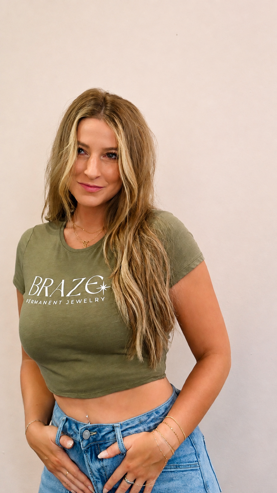 Permanent jewelry by Braze Permanent Jewelry in Broomall, PA, offering custom bracelets, anklets, necklaces, hand chains, charms, private parties and pop-up events.