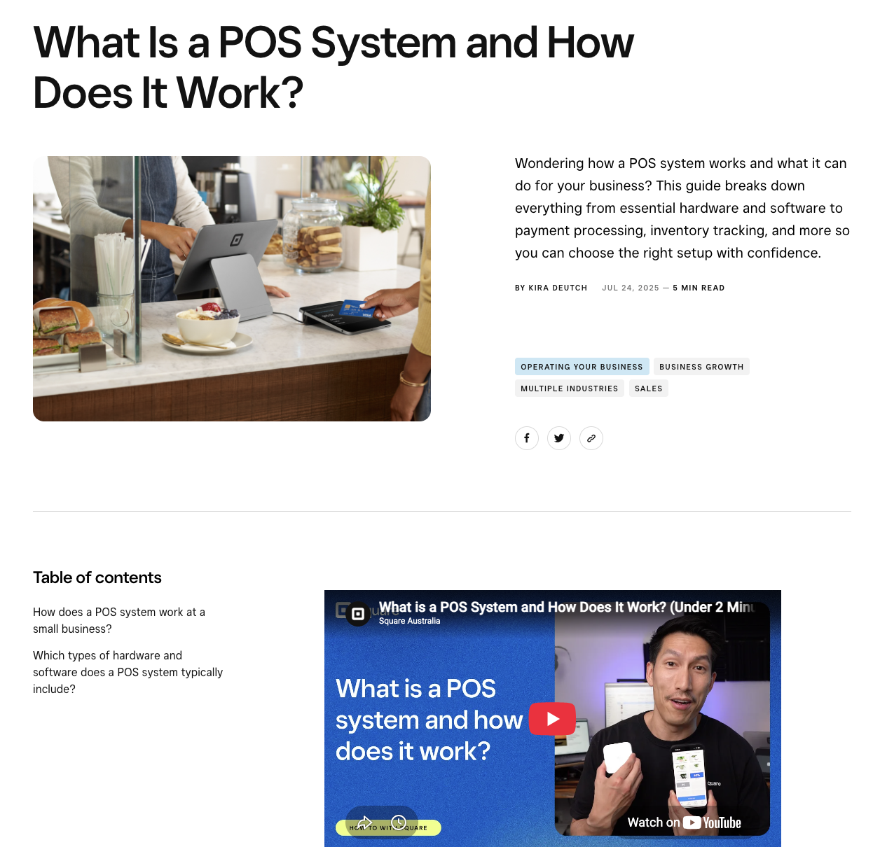 Square article on The Bottom Line