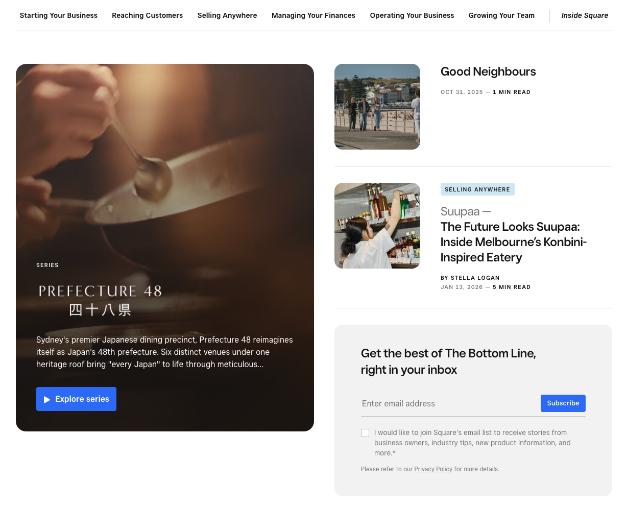 The Bottom Line Homepage in Australia