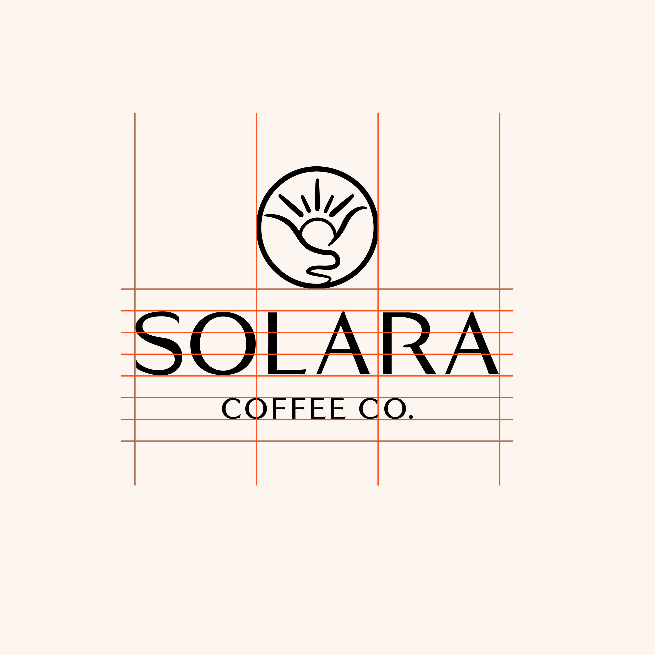 Logo of Solara Coffee Co. featuring a sun with rays and the company's name beneath.