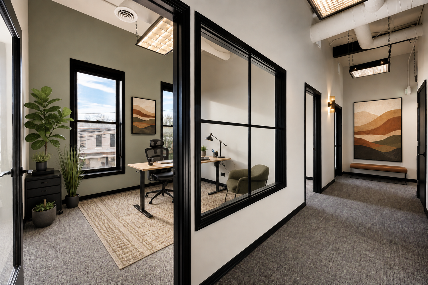 Hallway past the private offices