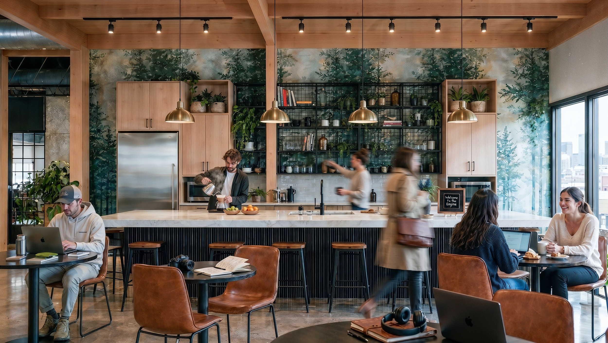 The coworking cafe at The Engine, Lincoln Station