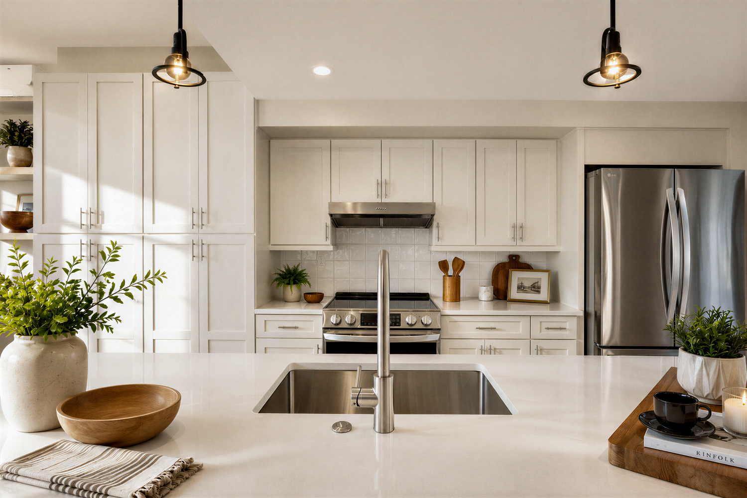 347 Warren, kitchen and island