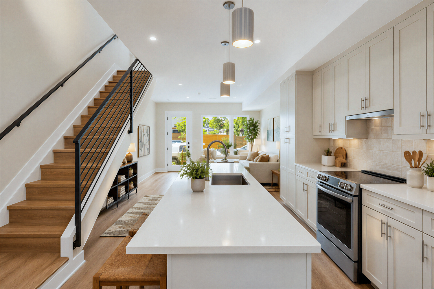 2197 Cherokee, kitchen through to living