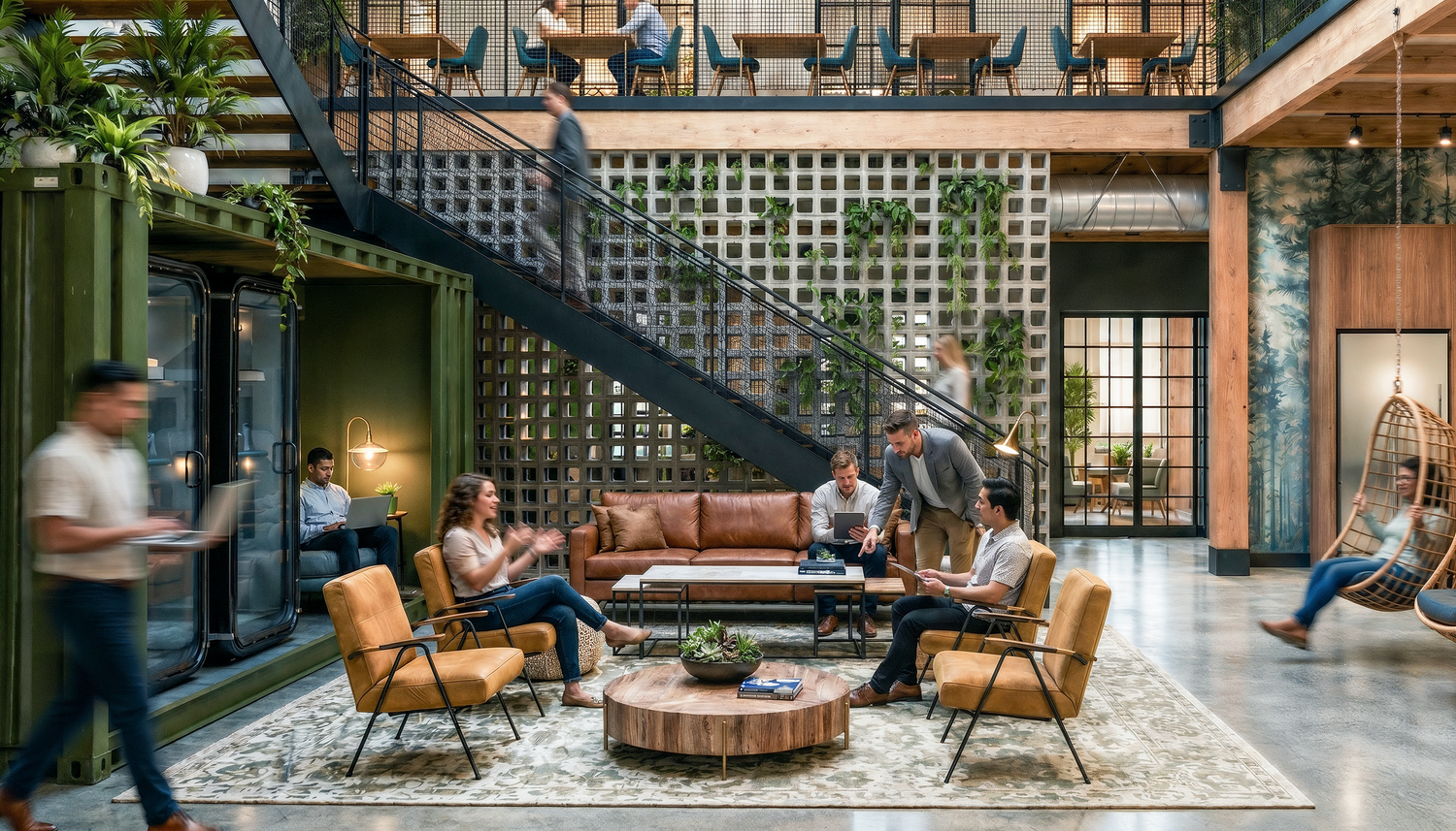 The Engine: the two-story atrium lounge
