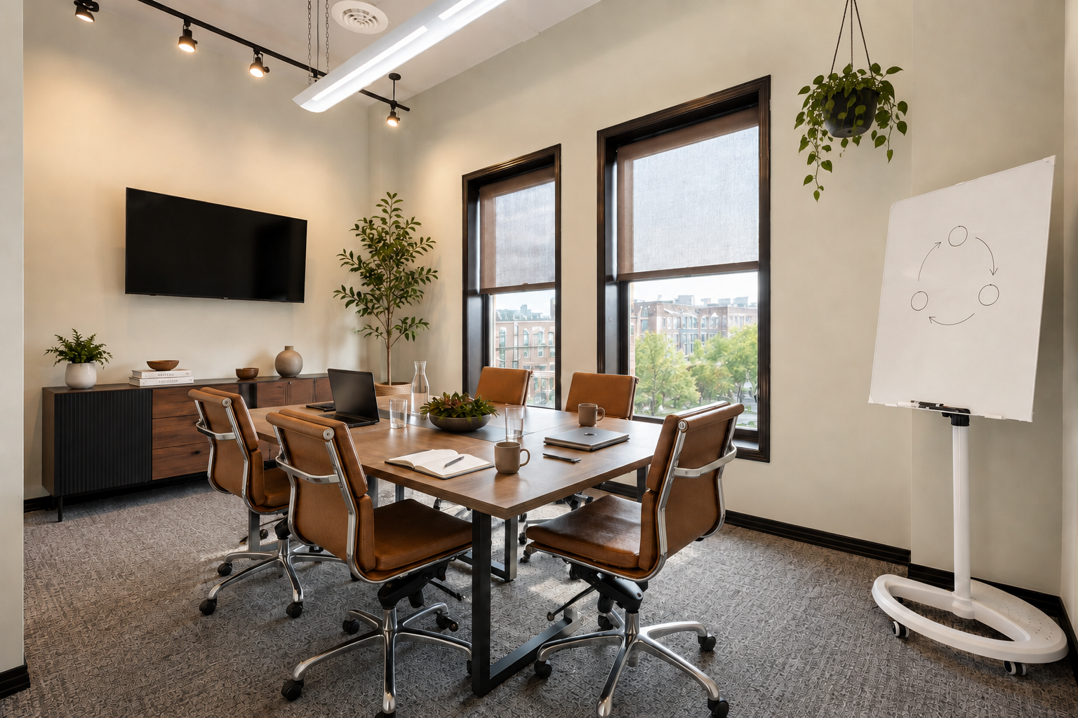 The conference room at Strive Workspaces LoHi