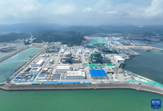 Aerial view of China's Zhangzhou nuclear power project under construction