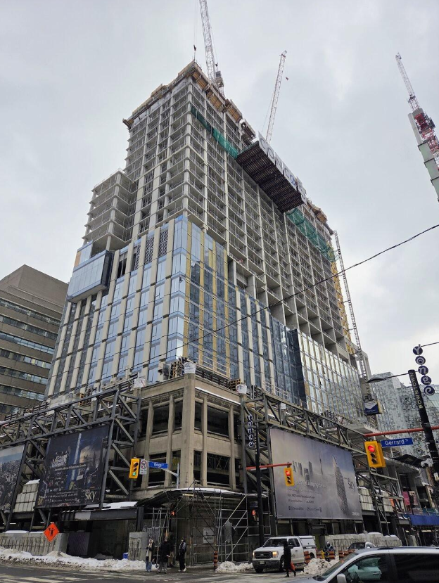 Concord Sky skyscraper under construction at Yonge and Gerrard streets in Toronto