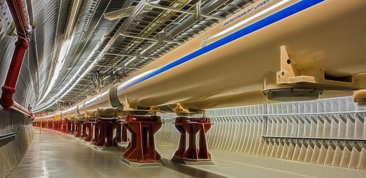 Inside the RHIC accelerator tunnel at Brookhaven National Laboratory being reused for the Electron-Ion Collider