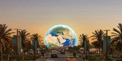 Rendering of the planned Sphere Abu Dhabi entertainment venue on Yas Island