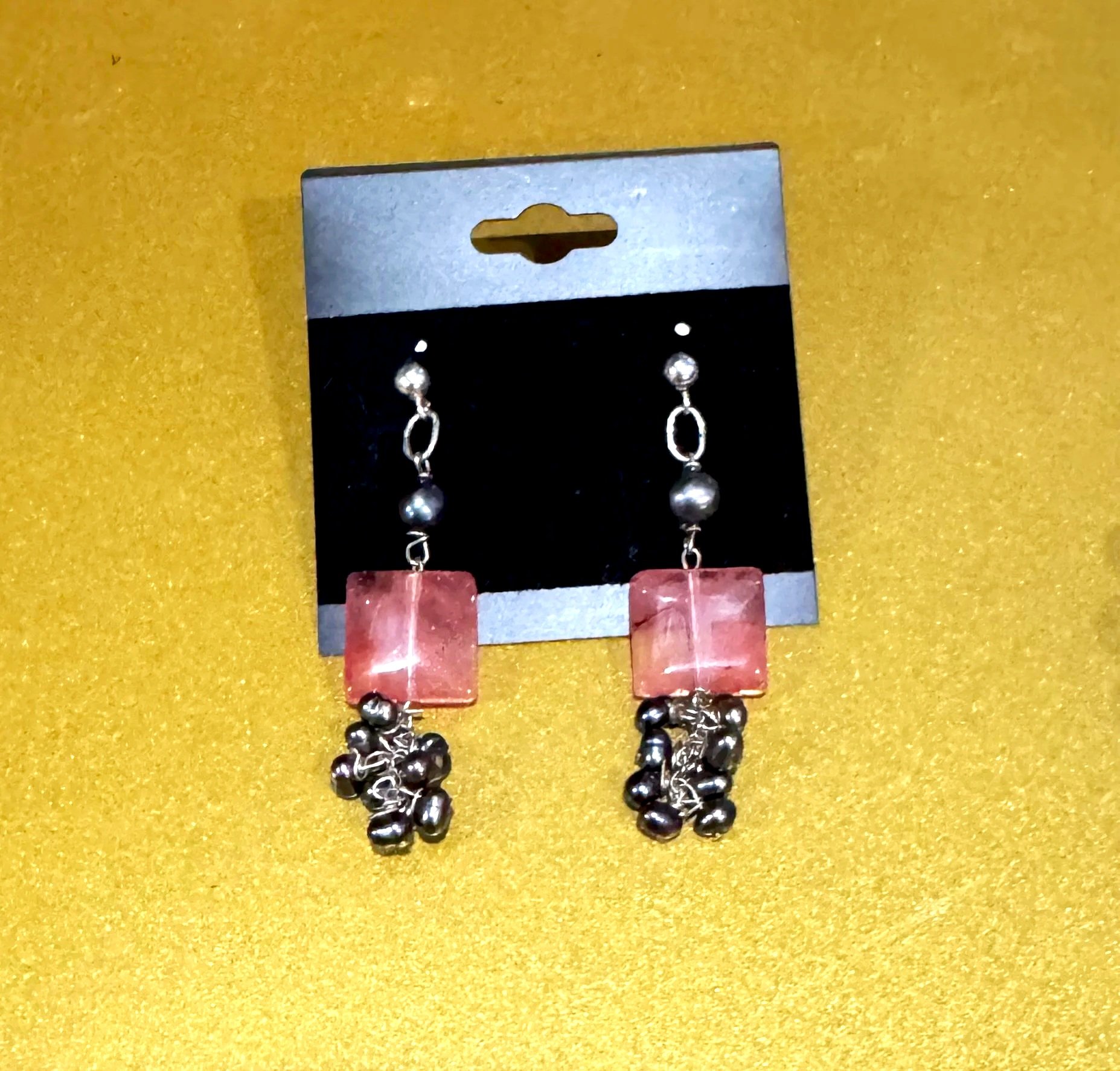 Watermelon Quartz and Mother-of-Pearl