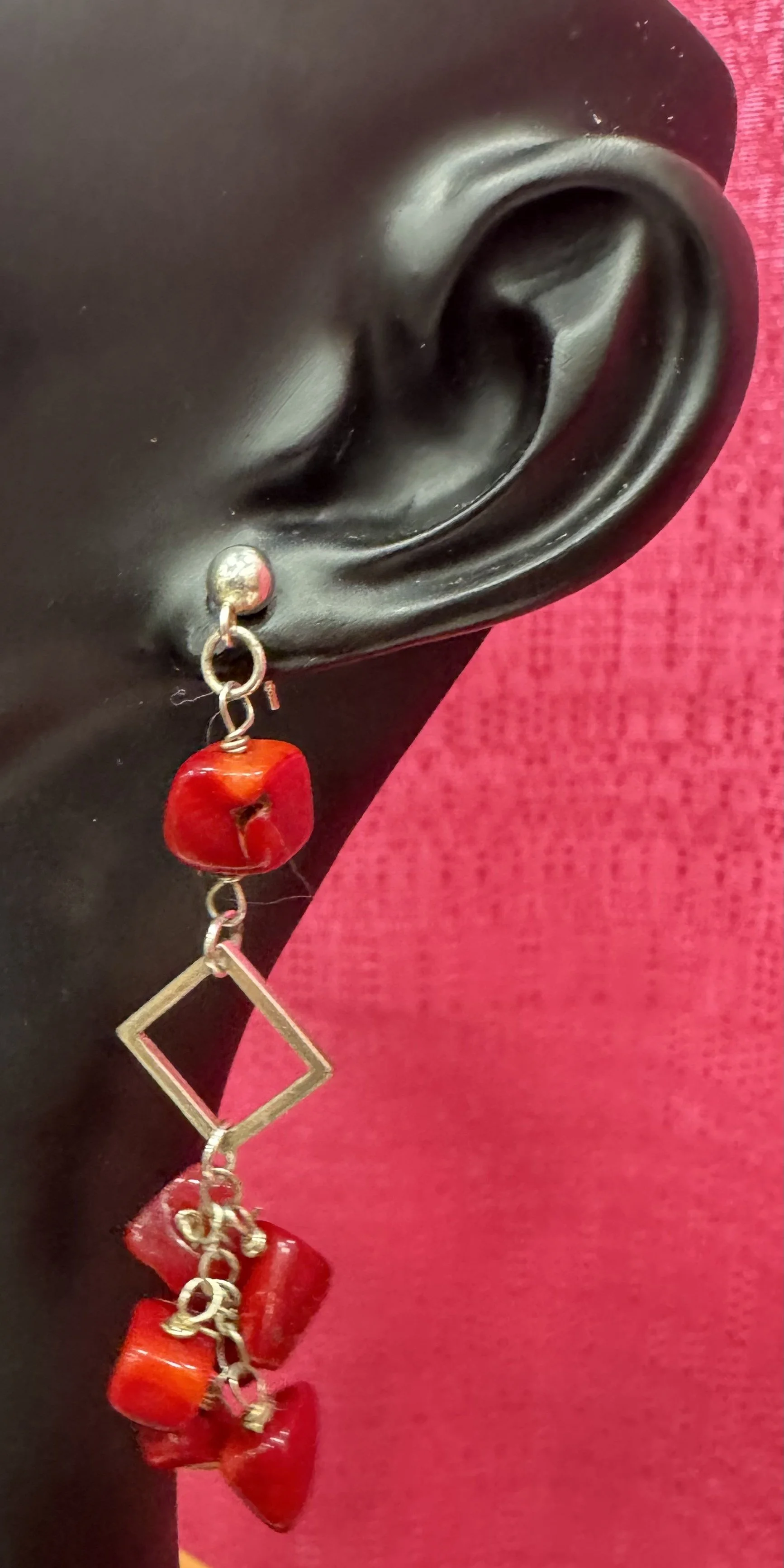 Red Coral and Sterling Silver