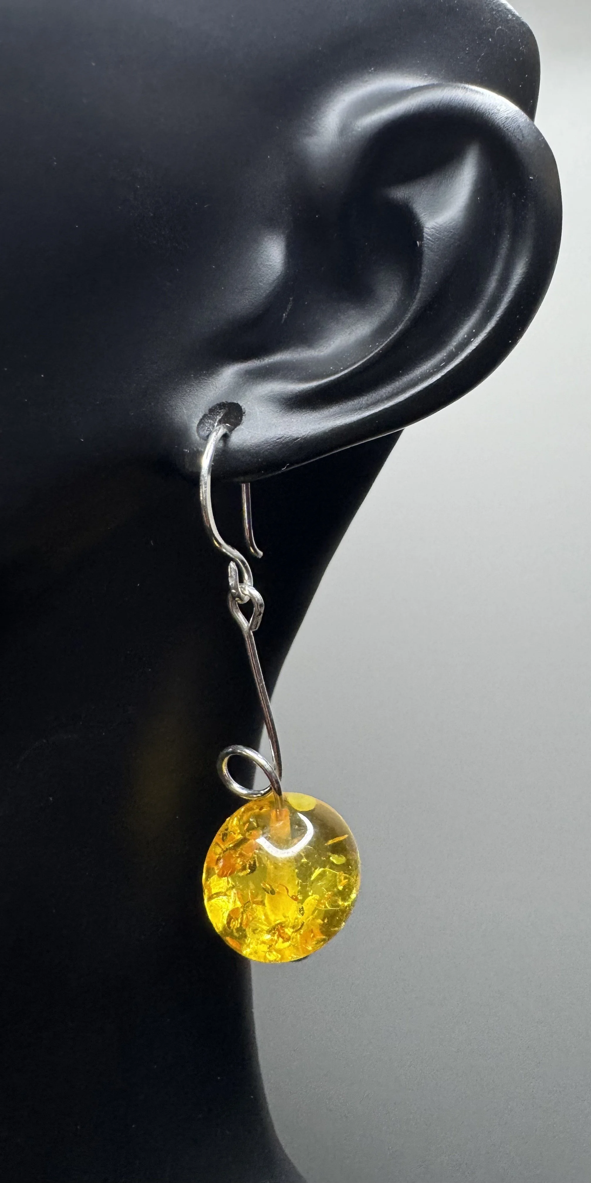 Organic Amber Gemstone Earrings