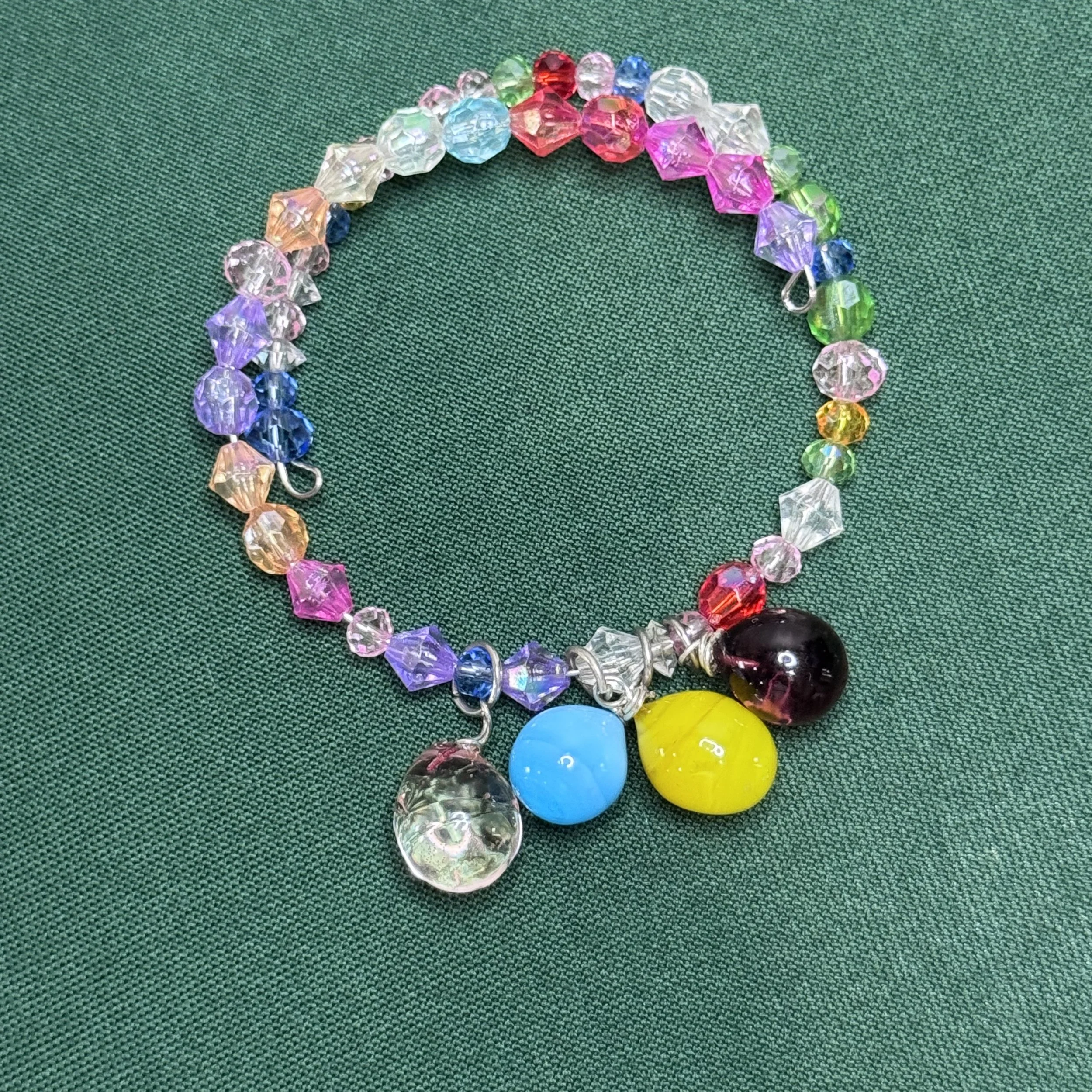 Multicolored Bracelet with Ceramic Circles in the Center