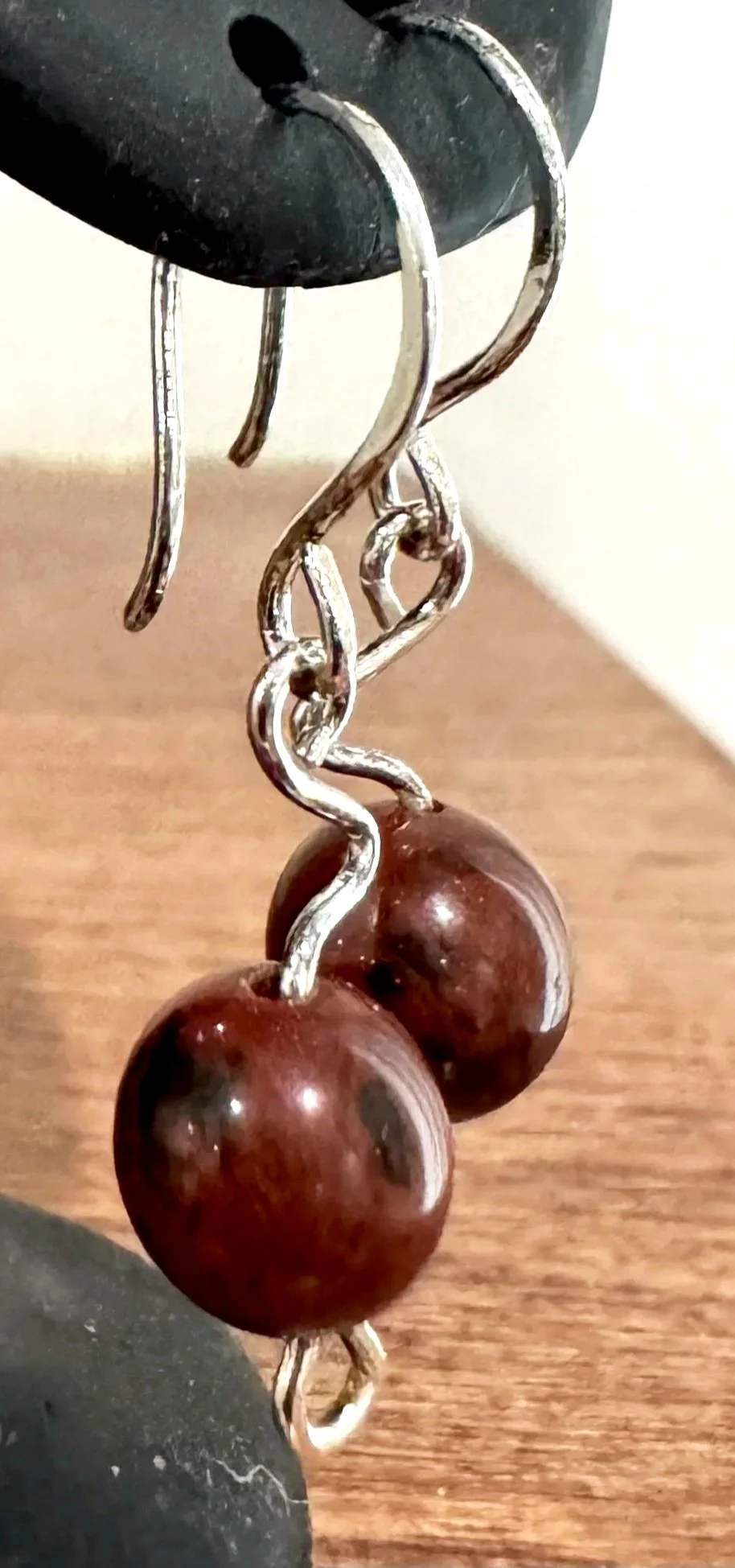 Brown Gemstones Circle with Sterling Silver