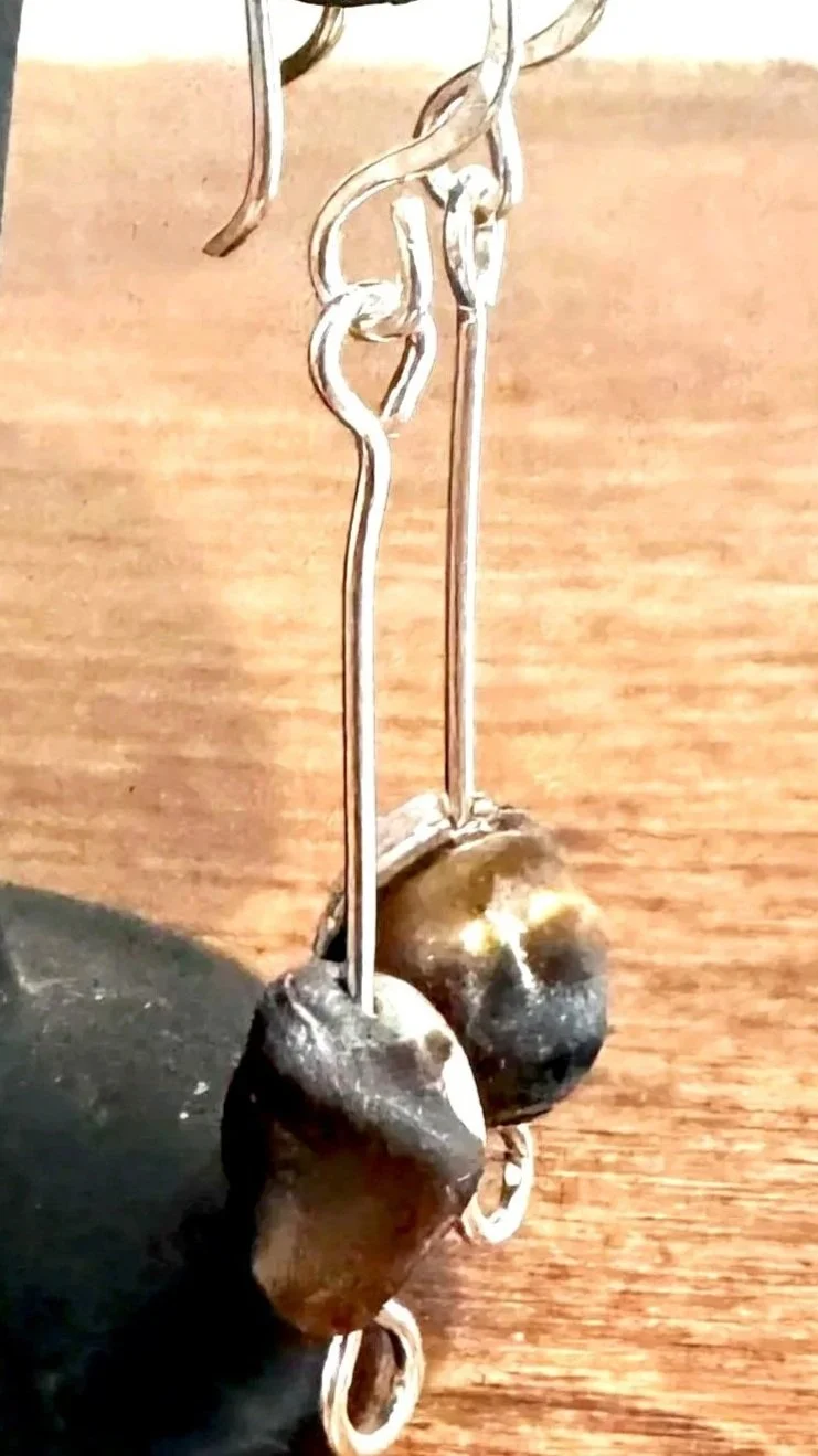 Unpolished Jasper Stone and Sterling