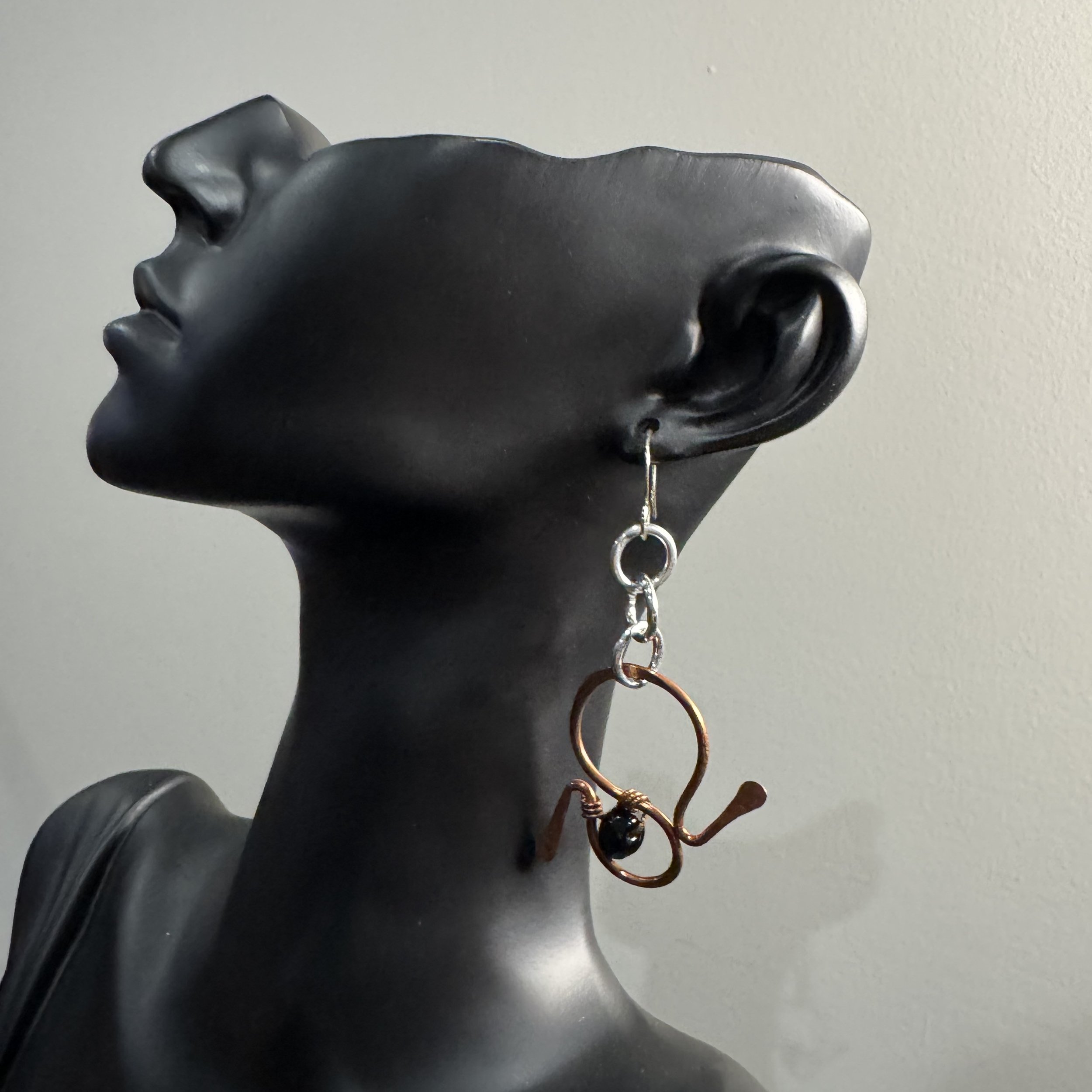 Authentic Copper, Black Onyx, Sterling Silver