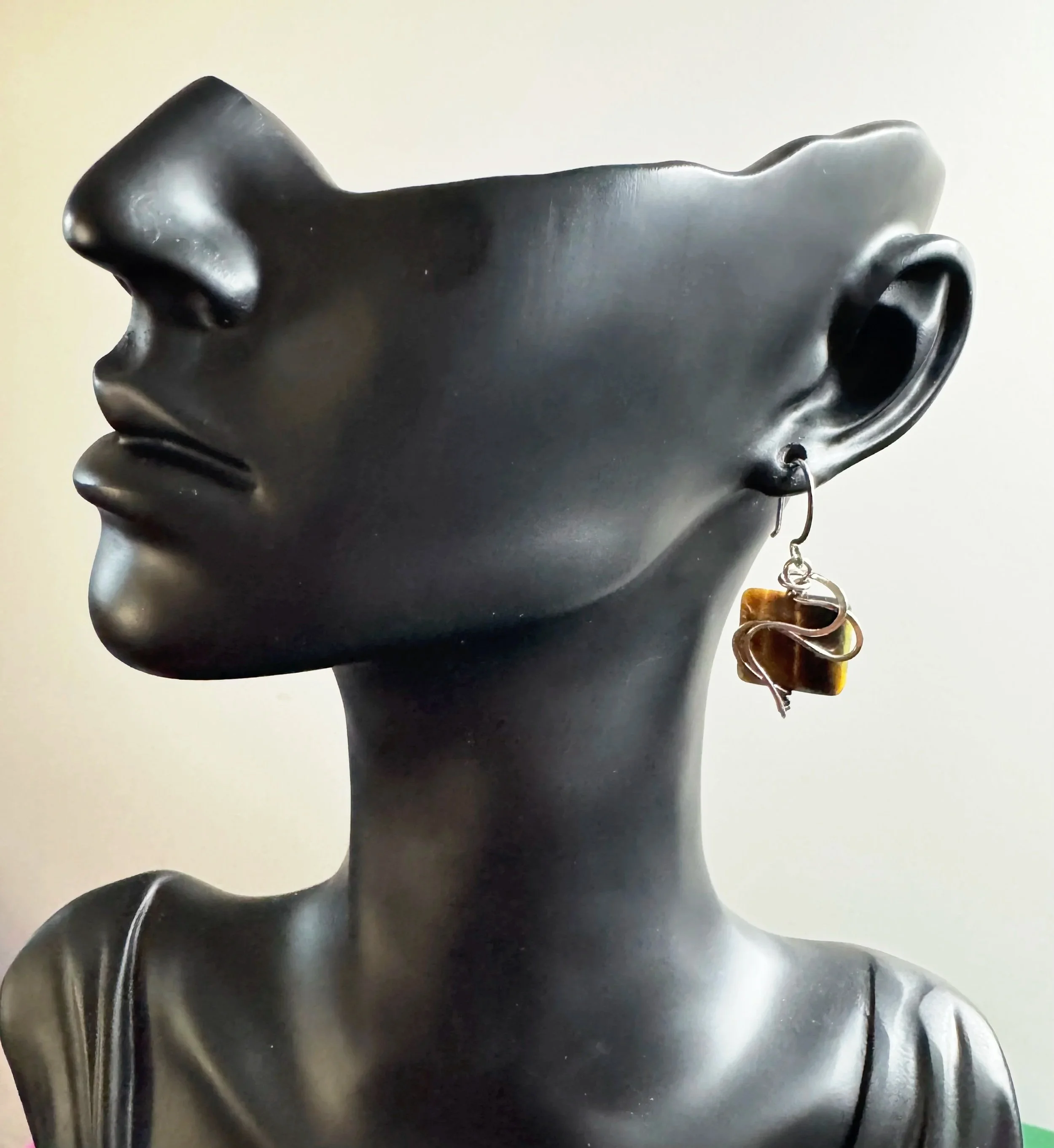 Tiger Eye Square with Sterling Silver