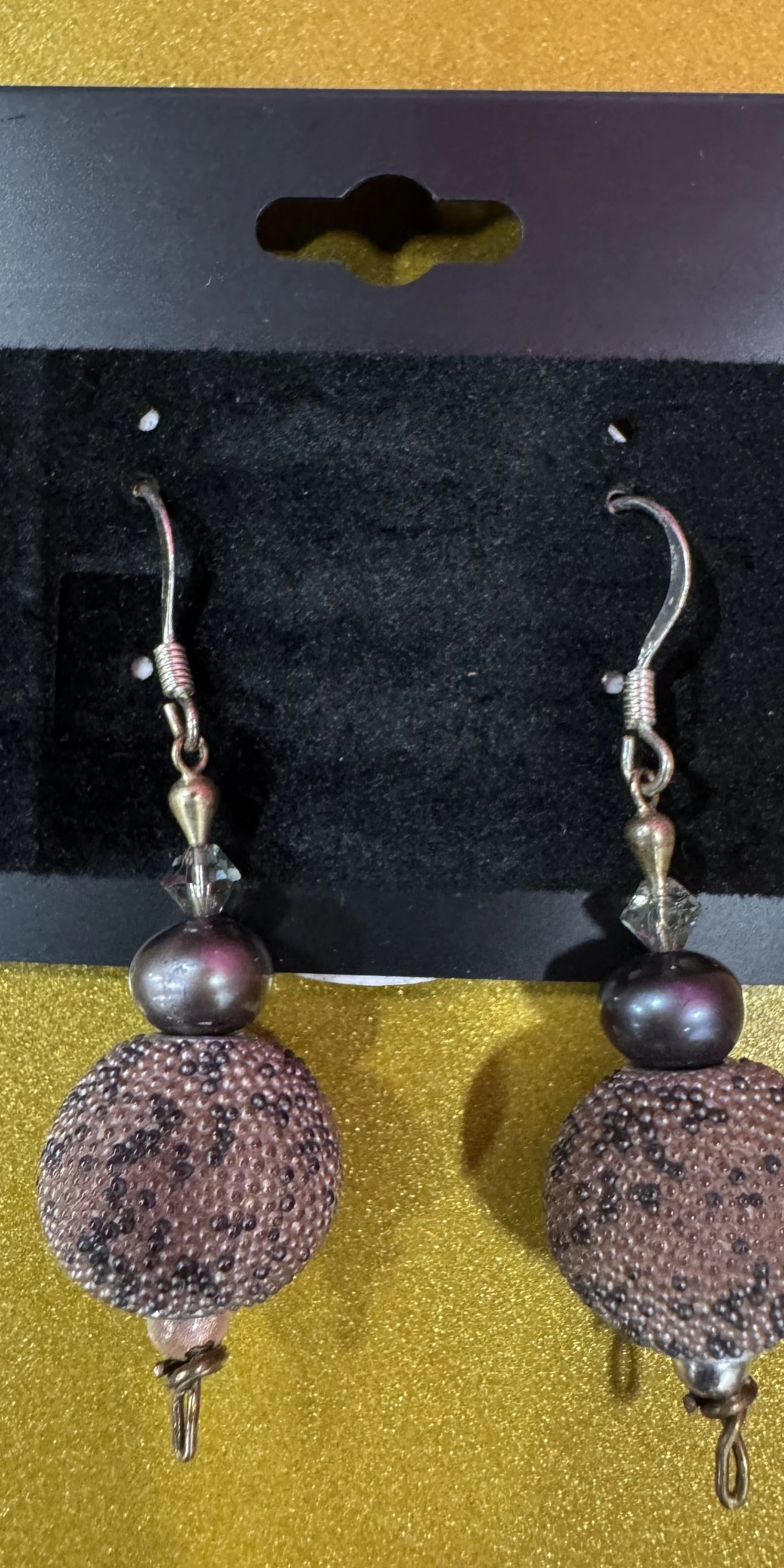 Pale Pink/Blue Globes made with Natural Stones, Sterling Silver hooks