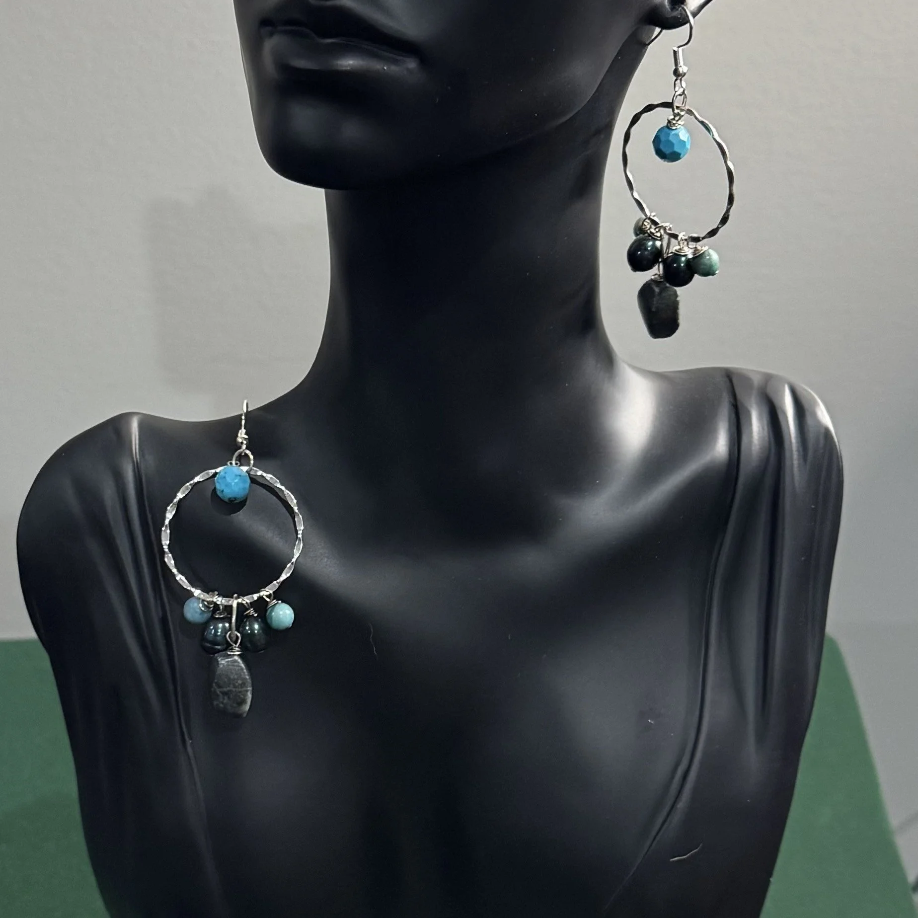 Sterling Silver Circles adorned with Natural Gemstones