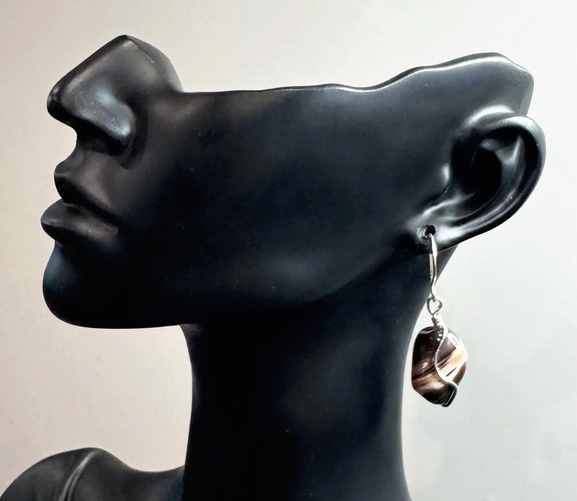 Original Stone with Sterling Silver Frontal Squiggle