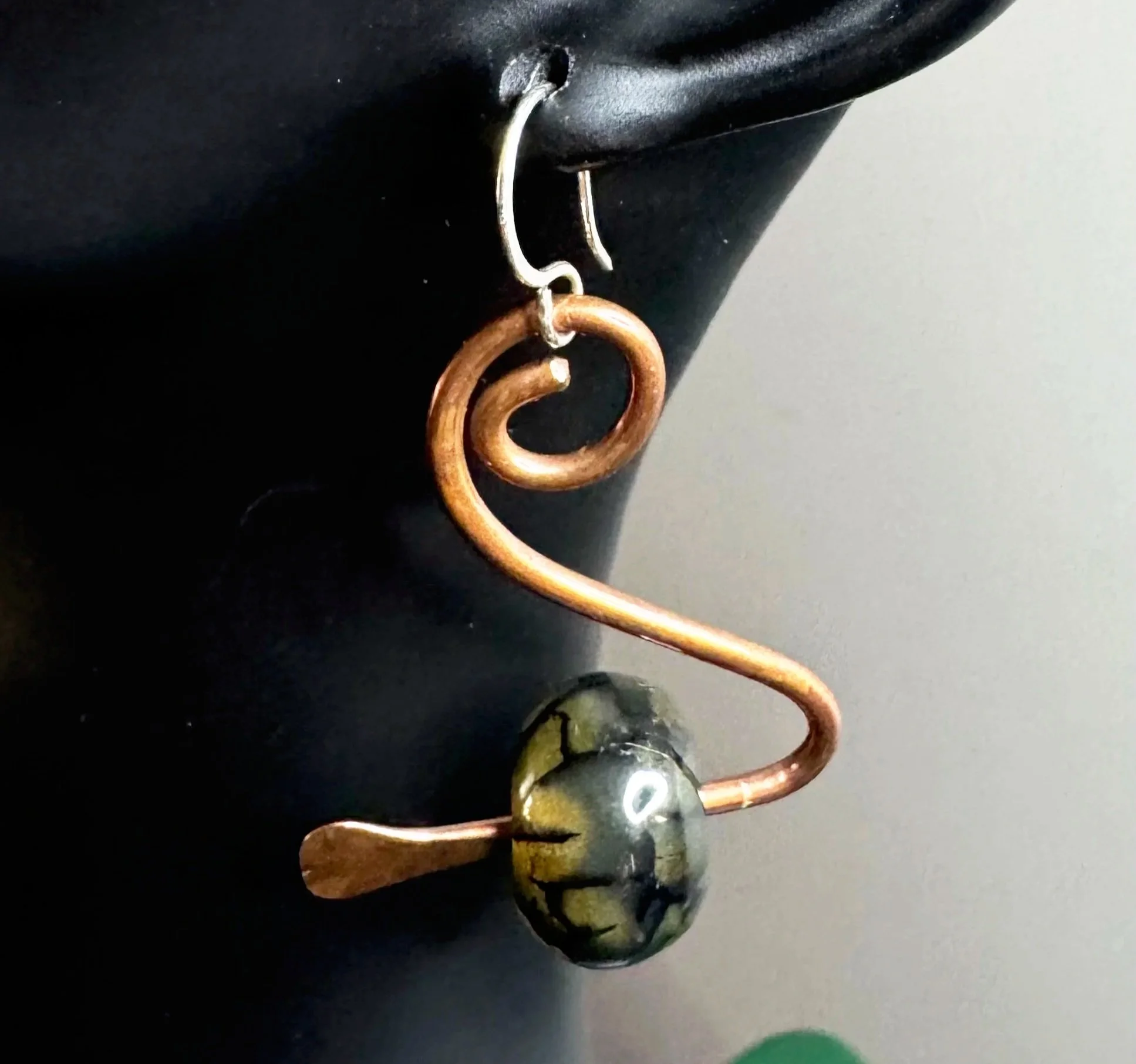 Authentic Copper Swirl & Zag Earrings