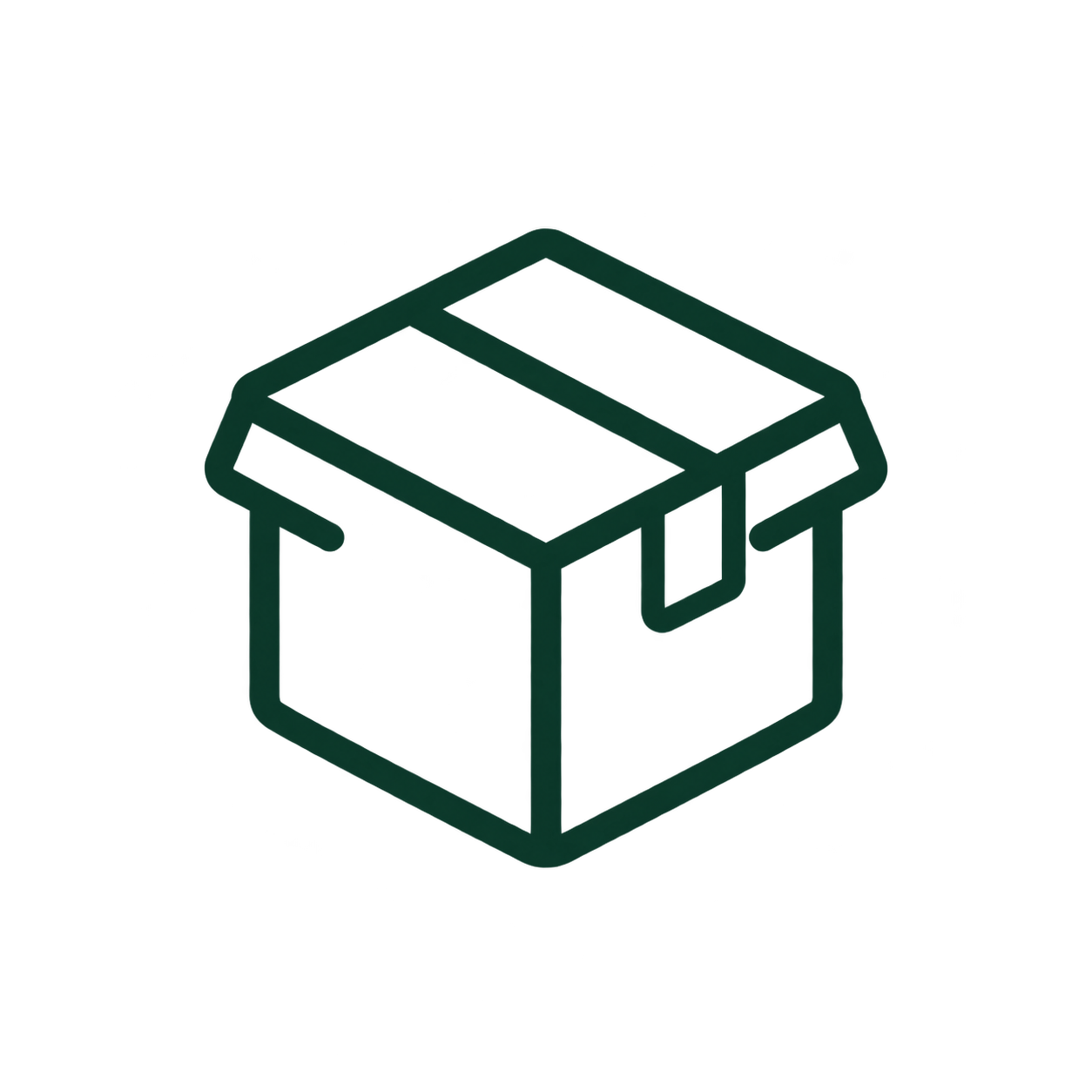 Cardboard box icon - no sorting required for book donations