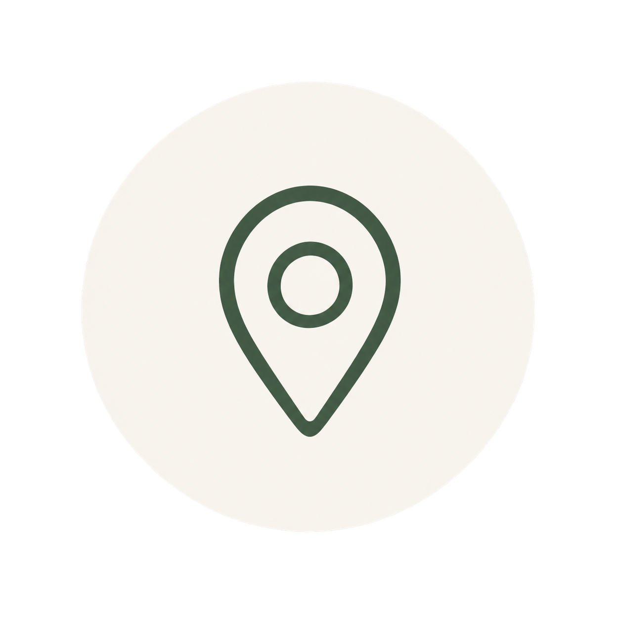 Map pin icon within a white circle.